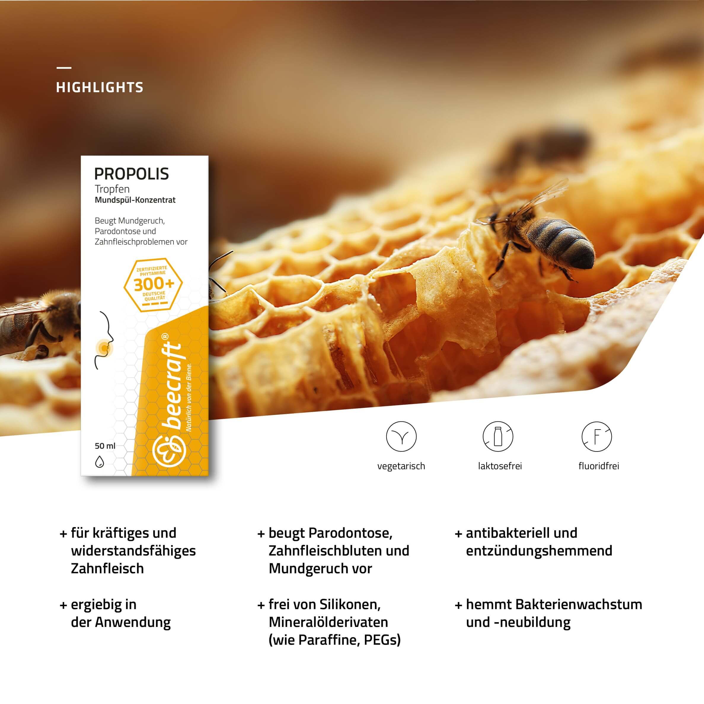 beecraft Propolis Mundwasser, 50 ml