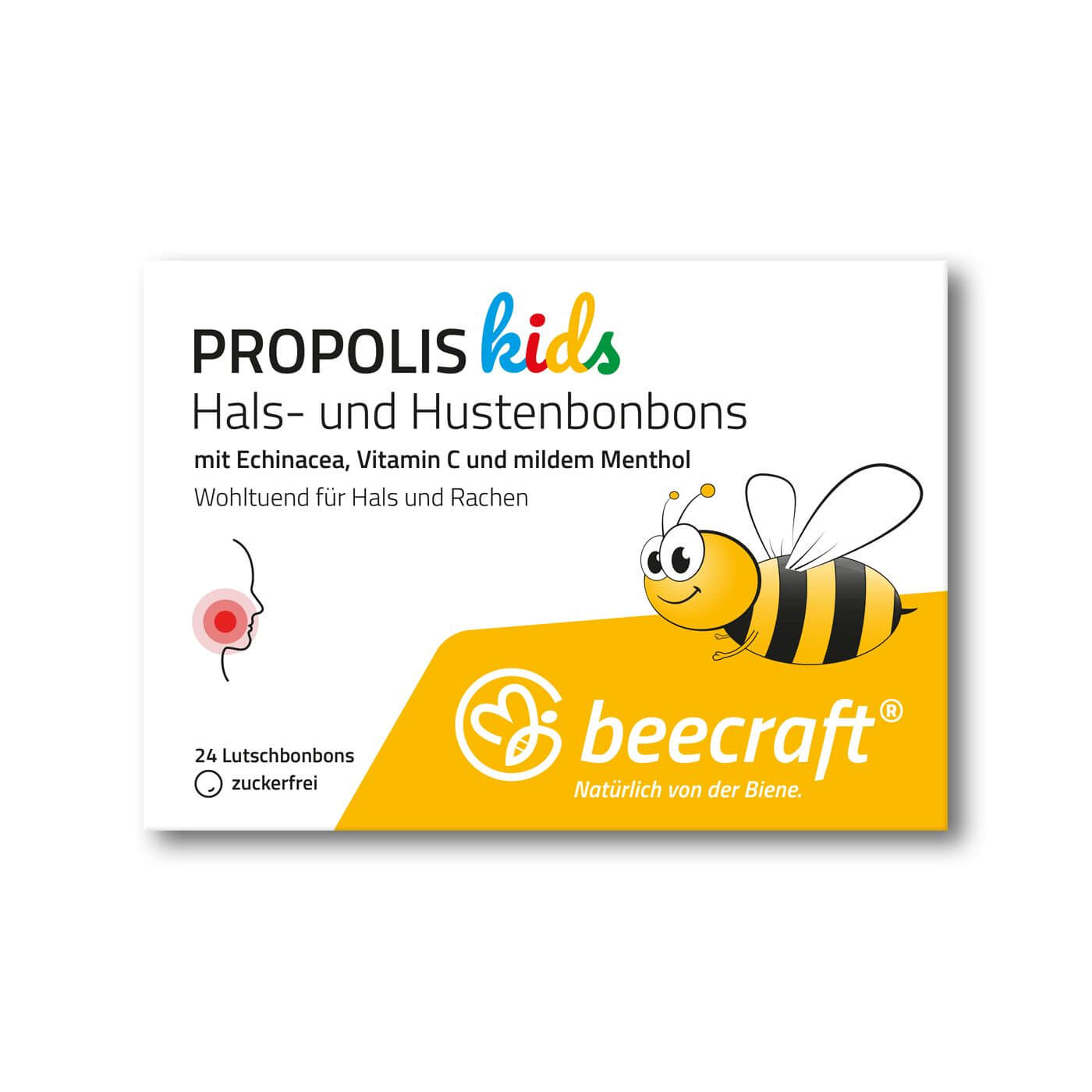beecraft Kids Propolis Hals- und Hustenbonbons, 24 Stück
